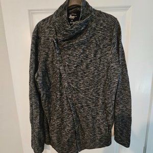 G.H. Bass Gray Asymmetric Moto Knit Jacket